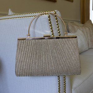 Champagne / Black Shimmer Evening Clutch Bag, Evening Clutch Bag, Fancy Bag